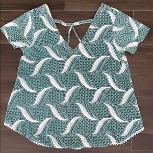 Chaser Green Print Cross Back T-shirt